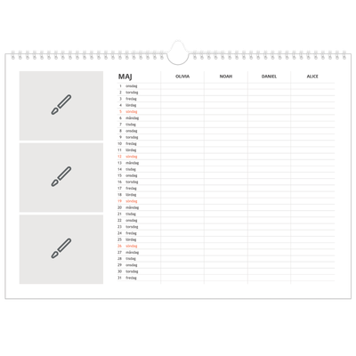 A3 Fotokalender — Designa själv - Familj på 4 [omslag]