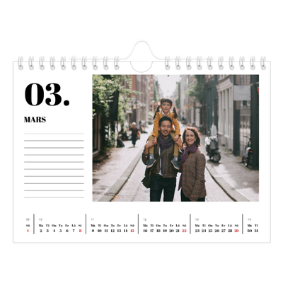 Fotokalender A5 Enkel — Serif och ögonblick [Mars]