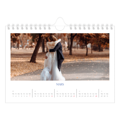 Fotokalender A5 Enkel — Koboltklassiker [Mars]