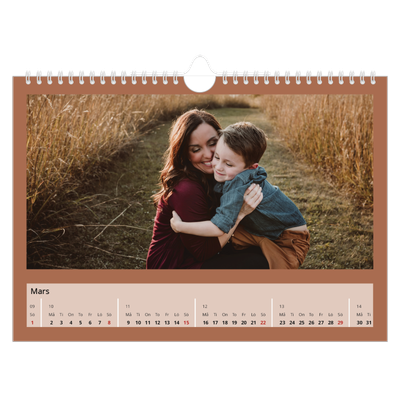 Fotokalender A4 Enkel — Kalender i jordtoner [Mars]