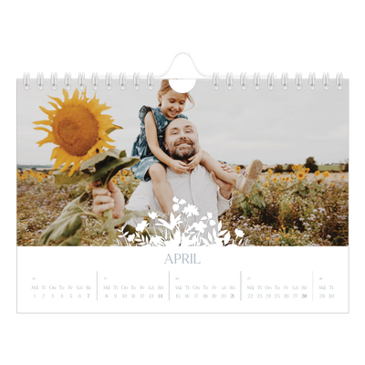 Fotokalender A5 Enkel — Blommotiv [April]