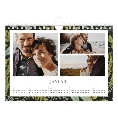 Fotokalender A5 Enkel — Blommande bakgrunder [Januari]