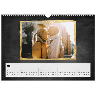 Fotokalender A3 Enkel — Ramar med glitter [omslag]