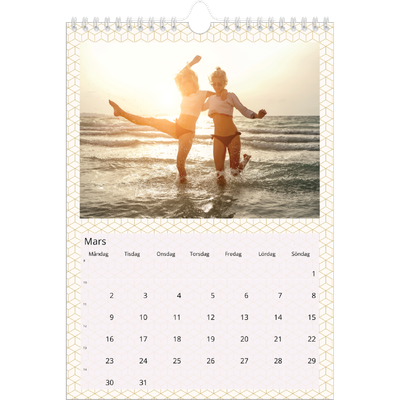 Fotokalender A4 Enkel (20 x 30 cm) — Geometrisk [Mars]