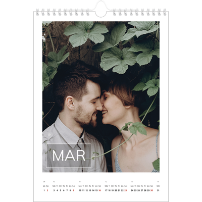 Fotokalender A4 Enkel (20 x 30 cm) — Stor dato [Mars]