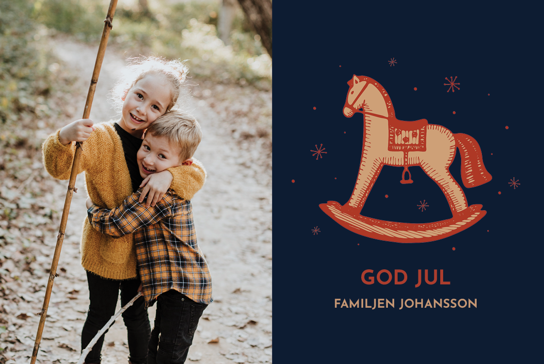 Fotokort — Vintage gunghäst