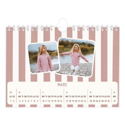 Fotokalender A5 Enkel — Retro mönster [Mars]