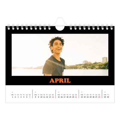 Fotokalender A5 Enkel — Rolig typografi [April]
