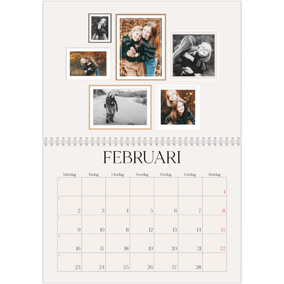 Fotokalender A3 Klassisk (30 x 40 cm) — Bildvägg [Februari]