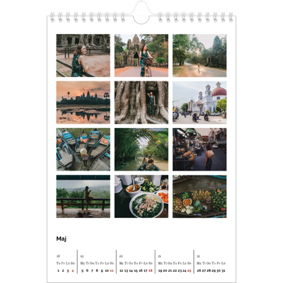 Fotokalender A4 Enkel (20 x 30 cm) — Enkelt bildgaller [Maj]