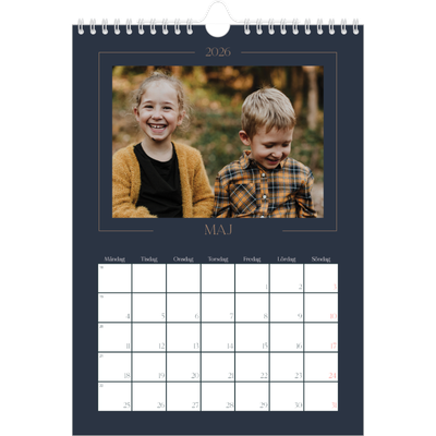 Fotokalender A4 Enkel (20 x 30 cm) — Preussisk blå [omslag]