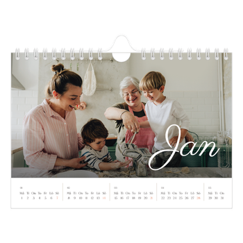 Fotokalender A5 Enkel — Handskrivna månader