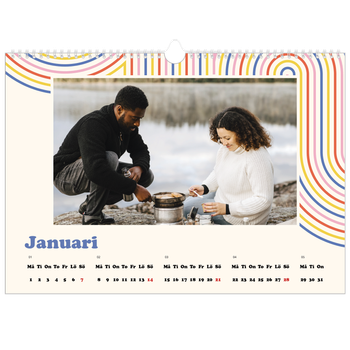 Fotokalender A3 Enkel — Retro ränder