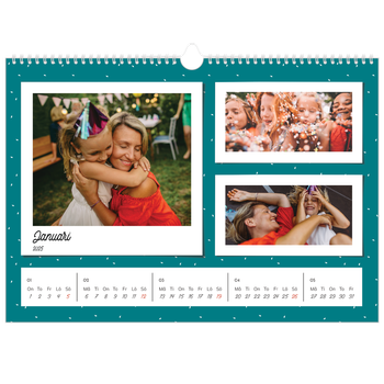 Fotokalender A3 Enkel — Färgglada retro bilder