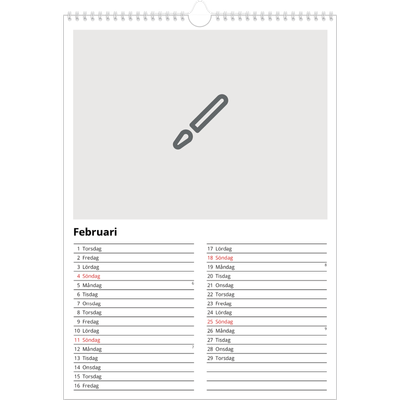 A3 Årskalender — Designa din egna fotoprodukt [Februari]