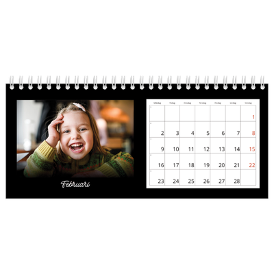 Skrivbordskalendrar — Svart [Februari]