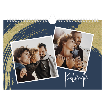 Fotokalender A4 Enkel — Gyllene penseldrag [omslag]