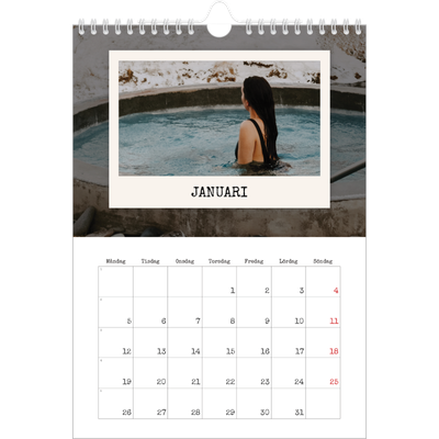 Fotokalender A4 Enkel (20 x 30 cm) — Porträttredigeringen [Januari]