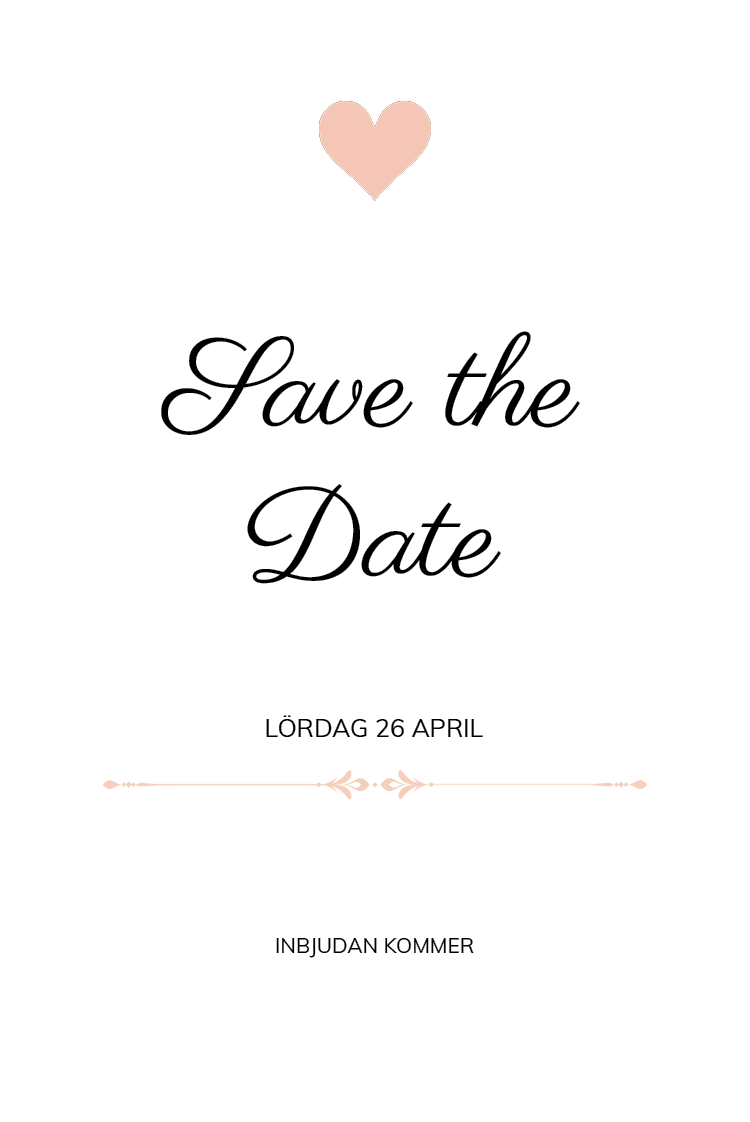 Save the date — Romantiskt