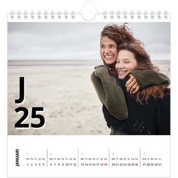 Fotokalender Kvadratisk — Bokstäver och tal