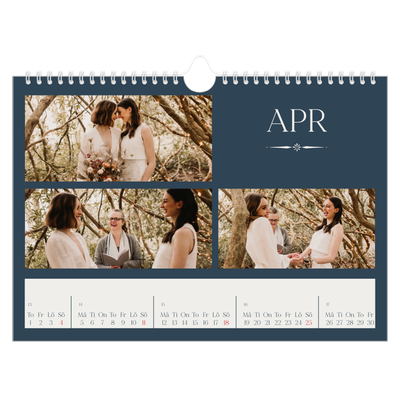 Fotokalender A4 Enkel — Skiffer & seriffer [April]