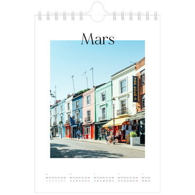 Fotokalender A5 Enkel — Min reseskildring [Mars]