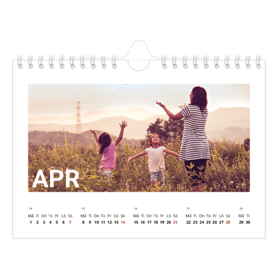 Fotokalender A5 Enkel — Stor månad [April]