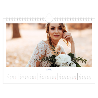 Fotokalender A4 Enkel — Koboltklassiker [April]