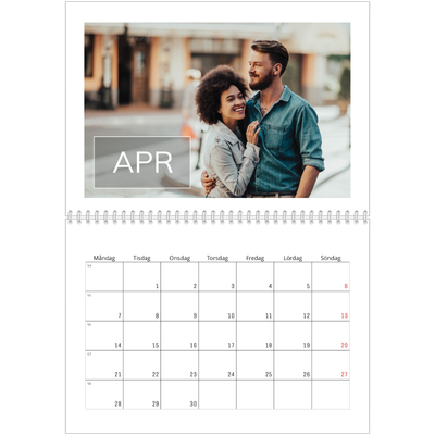 Fotokalender A3 Klassisk (30 x 40 cm) — Stor dato [April]