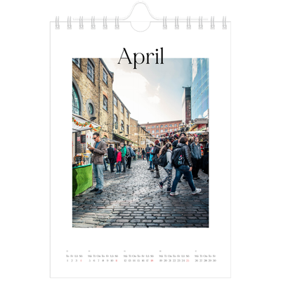 Fotokalender A5 Enkel — Min reseskildring [April]