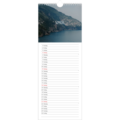 Fotokalender Smal  — Oändlig flykt [April]