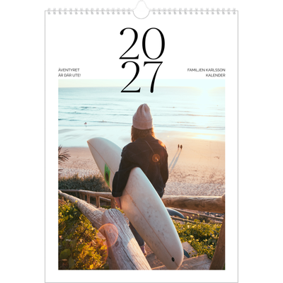 A3 Årskalender — Surfing i solnedgången [omslag]