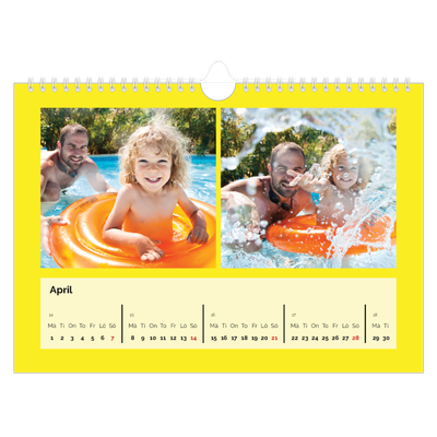 Fotokalender A4 Enkel — Skarpa färger [April]