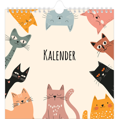 Årskalender kvadratisk — Kattassistentar och klotter [omslag]