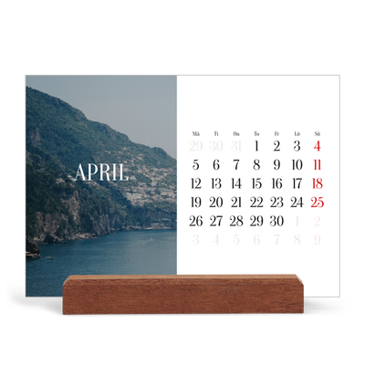 Skrivbordskalender med träställ - Liggande  — Oändlig flykt [April]