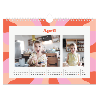 Fotokalender A4 Enkel — Färgglada mönster [April]