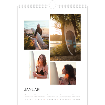 Fotokalender A4 Enkel — Surfing i solnedgången