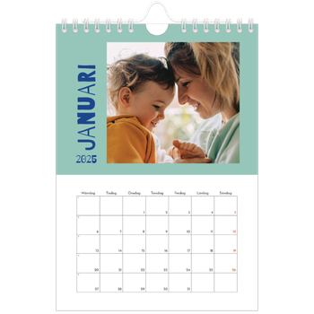 Fotokalender A5 Enkel — Färgglad kalender