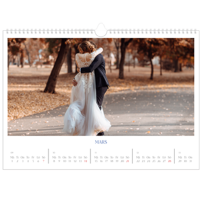 Fotokalender A3 Enkel — Koboltklassiker [Mars]