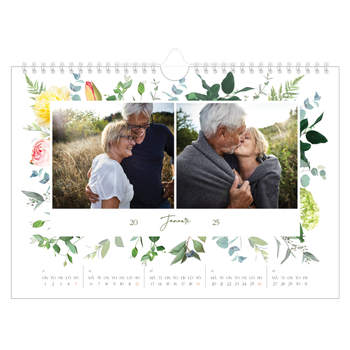 Fotokalender A4 Enkel — Klassiska blommor