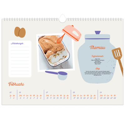 Fotokalender A3 Enkel — Året i recept [Februari]