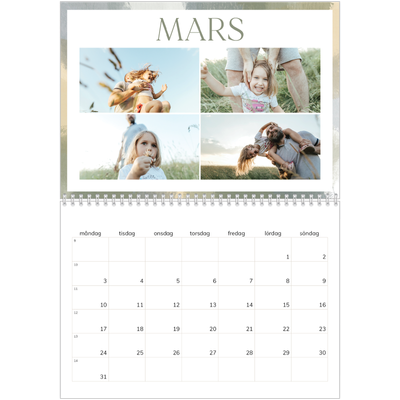 Fotokalender A3 Klassisk (30 x 40 cm) — Borsteffekt [Mars]