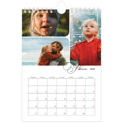 Fotokalender A5 Enkel — Ögonblicksbilder och skrift [Februari]