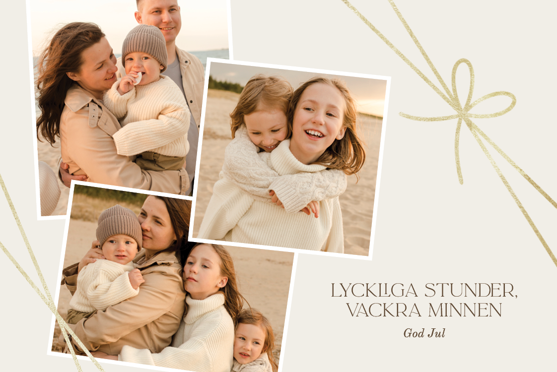 Fotokort — Guldig rosett