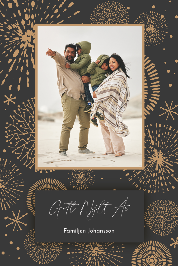 Fotokort — Grå eleganta fyrverkerier