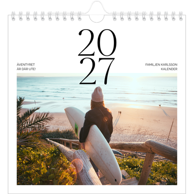 Årskalender kvadratisk — Surfing i solnedgången [omslag]
