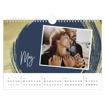 Fotokalender A4 Enkel — Gyllene penseldrag [omslag]