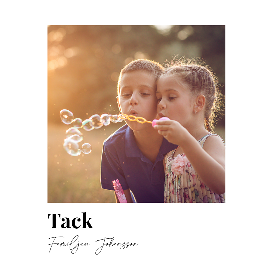 Tack — Tackkort med text