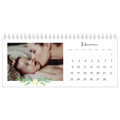 Skrivbordskalendrar — Illustrationer av blommor [Februari]