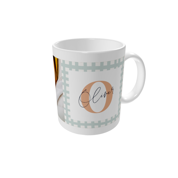 Fotomugg — Lapptäcksinitial